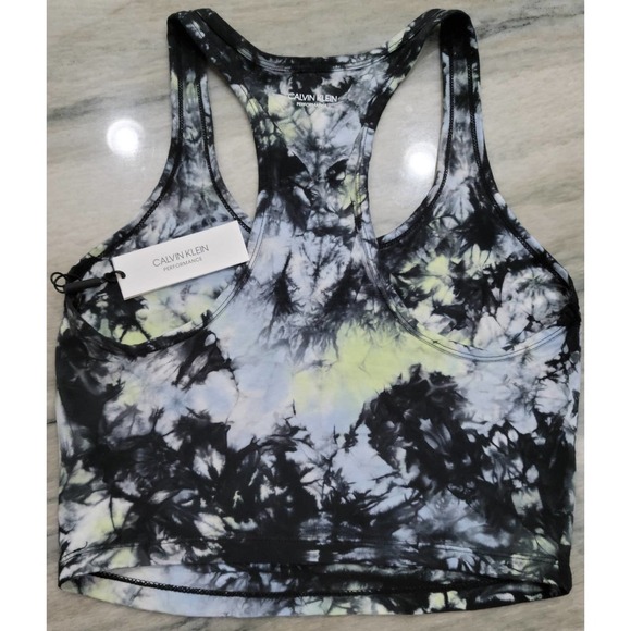 Calvin Klein Tie Dyed Cropped Racerback Top Large - Picture 12 of 13